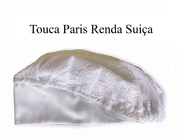Touca Paris - Aba Branca Com Renda Suiça- Uniblu