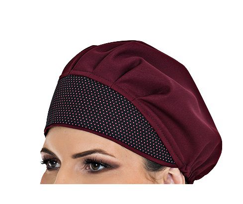 Touca Paris - Aba poá bordo, cabeça bordô - Uniblu