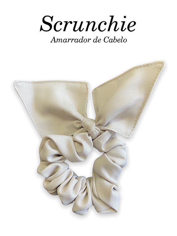 Scrunchie  - Amarrador de cabelo Microfibra cor- Areia - uniblu