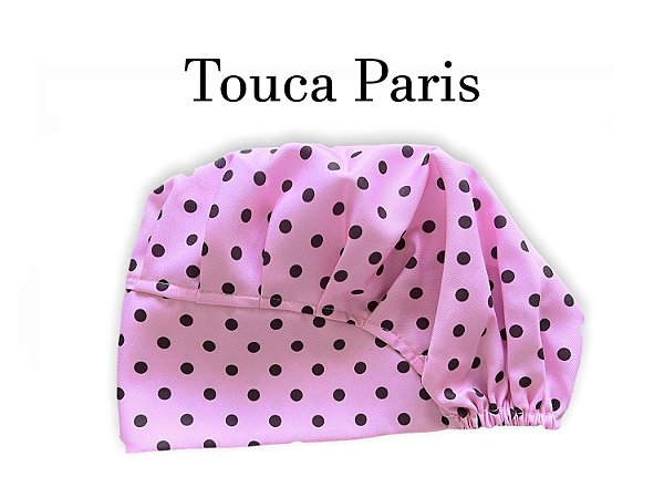 Touca Paris - Poá Rosa com Bolinhas Marrom Uniblu