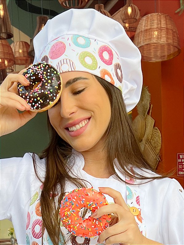 Touca Paris - Donuts Fundo Branco - Uniblu