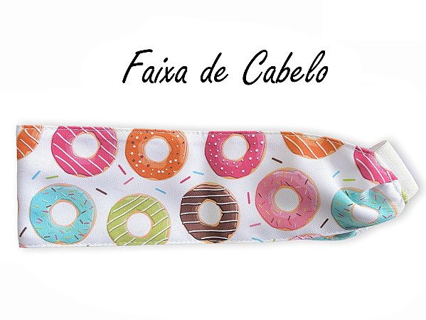 Faixa de Cabelo - Donuts Fundo Branco - Uniblu