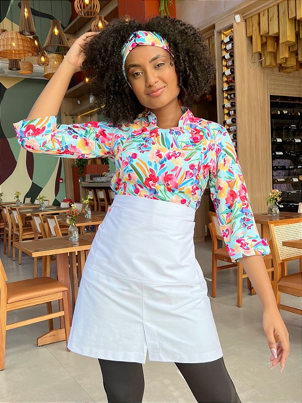 Avental Meia Saia Portugal Branco - Uniblu - Personalizado