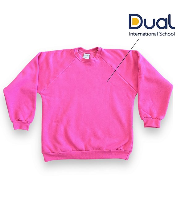 Casaco Moletom Adulto - Juvenil - cor Pink  Escola Dual - Uniblu