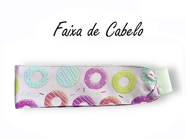 Faixa de Cabelo Donuts Fundo Rosa - Uniblu