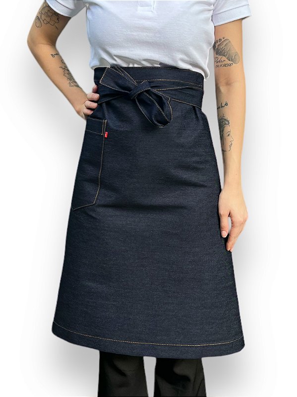 Avental Cintura Meia Saia Jeans - Uniblu - Personalizado