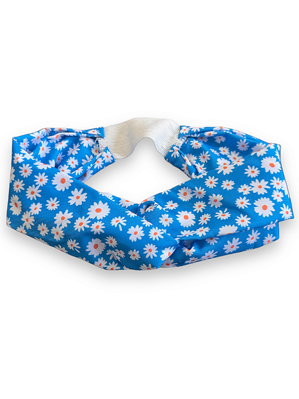 Turbante Margaridas Azul  - Uniblu