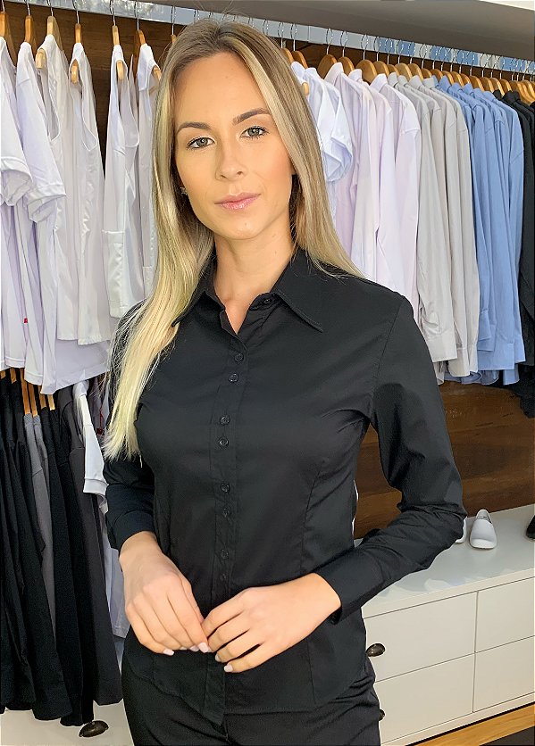 Camisete Manga longa - PRIMEJET Elastano cor Preta - Uniblu - Personalizado