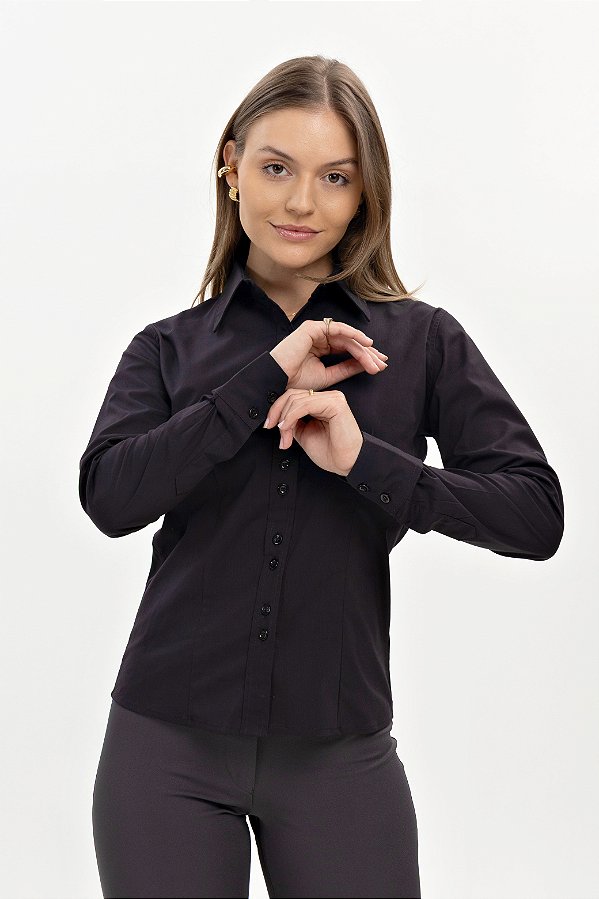 Camisete Manga longa - PRIMEJET Elastano cor Preta - Uniblu - UNB