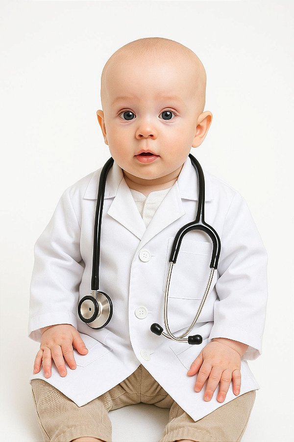 Jaleco de Medicina para Bebê – Baby Mini Doutor(a) - Uniblu - Personalizado