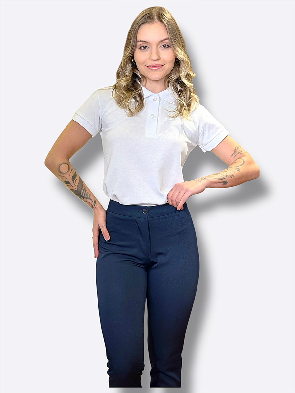 Calça Social Executiva Feminina Marinho - Uniblu