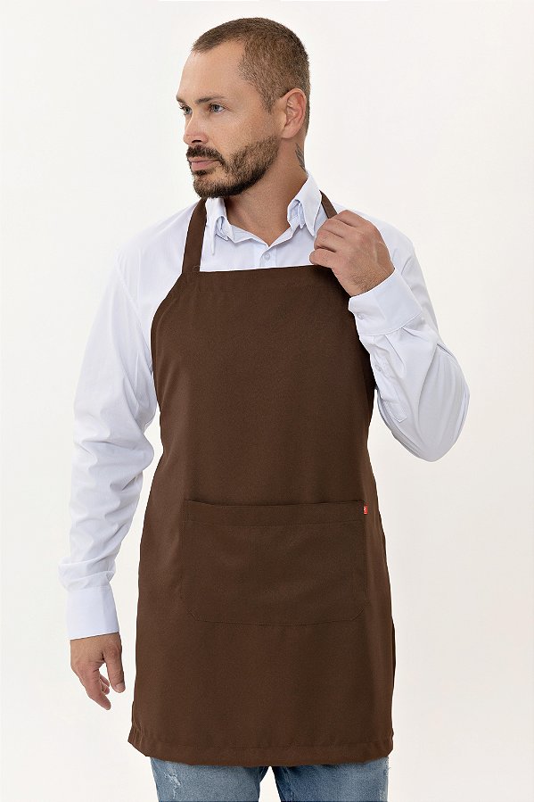 Avental Minimalista Work Unissex cor- Marrom Chocolate - Cozinha e Atendimento - Uniblu - Personalizado