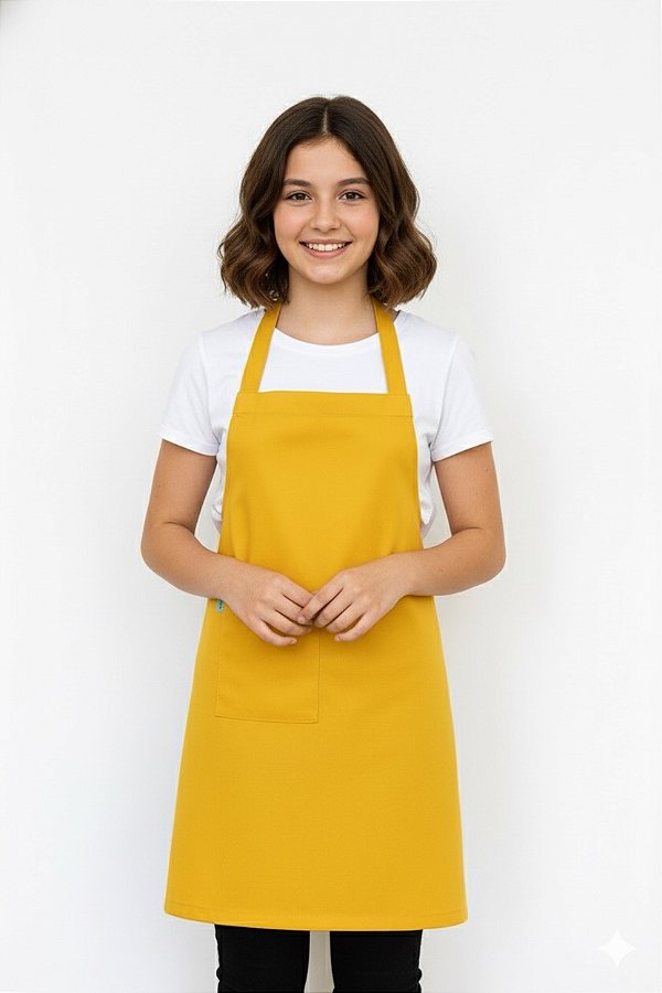 Avental Juvenil Uniblu 12 a 16 anos Cor - Amarelo Classic - Uniblu - Personalizado