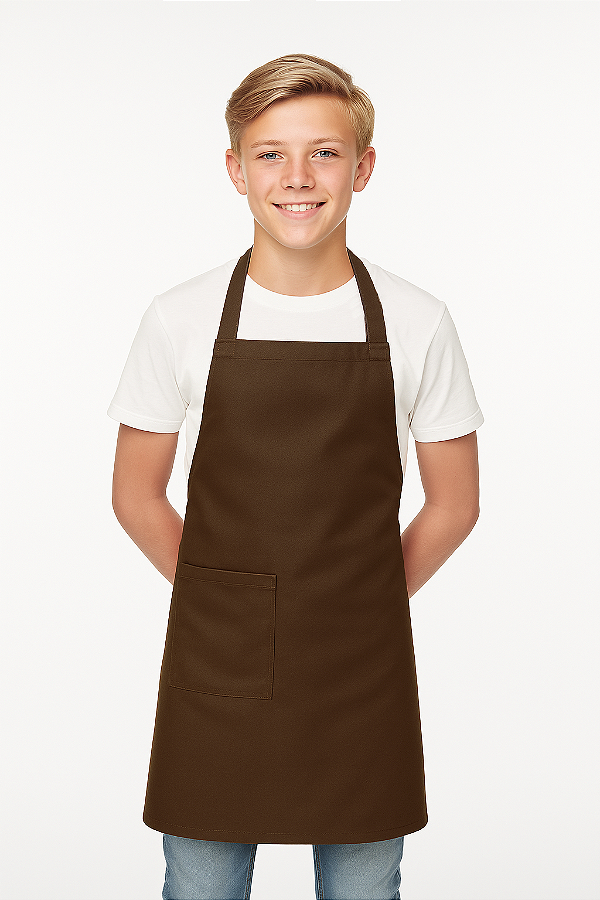 Avental Juvenil Uniblu 12 a 16 anos - Marrom Chocolate - Uniblu - Personalizado