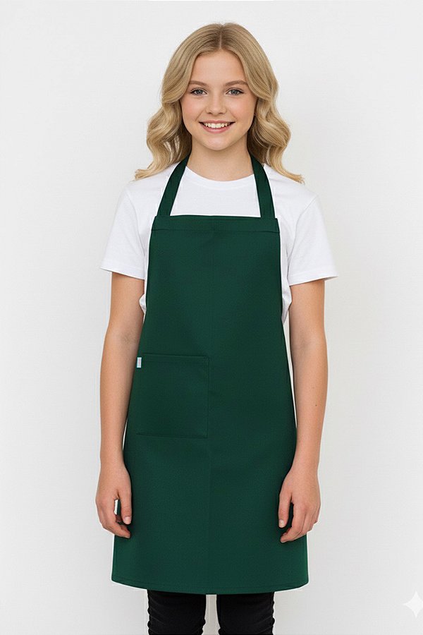 Avental Juvenil Uniblu 12 a 16 anos - Cor Verde Botânical - Uniblu - Personalizado