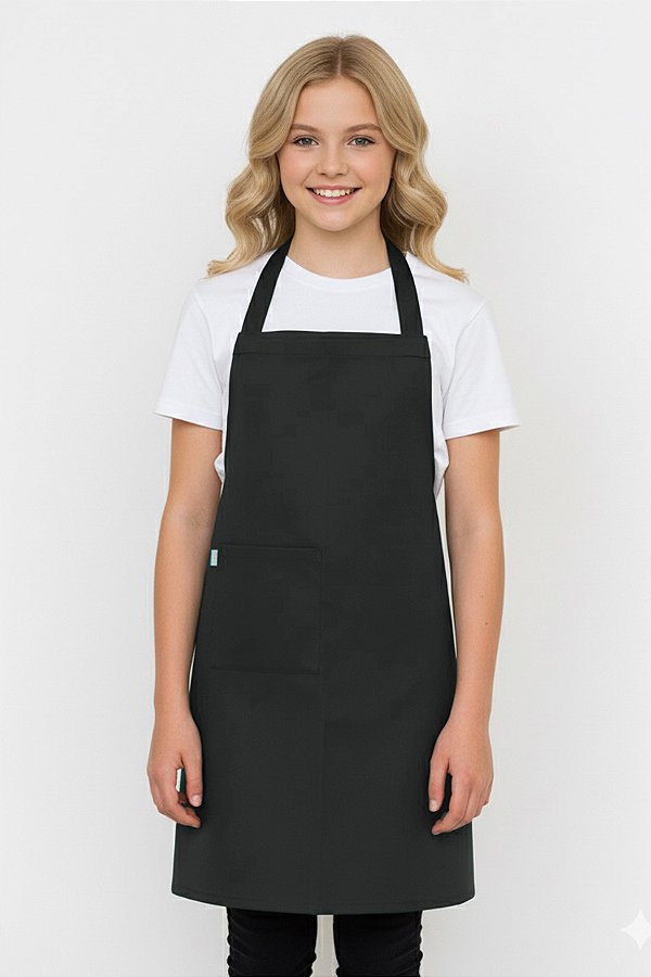 Avental Juvenil Uniblu 12 a 16 anos - Cor Preta - Uniblu - Personalizado