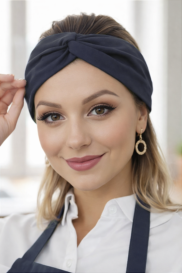 Turbante Pollycoton Azul Marinho - Uniblu