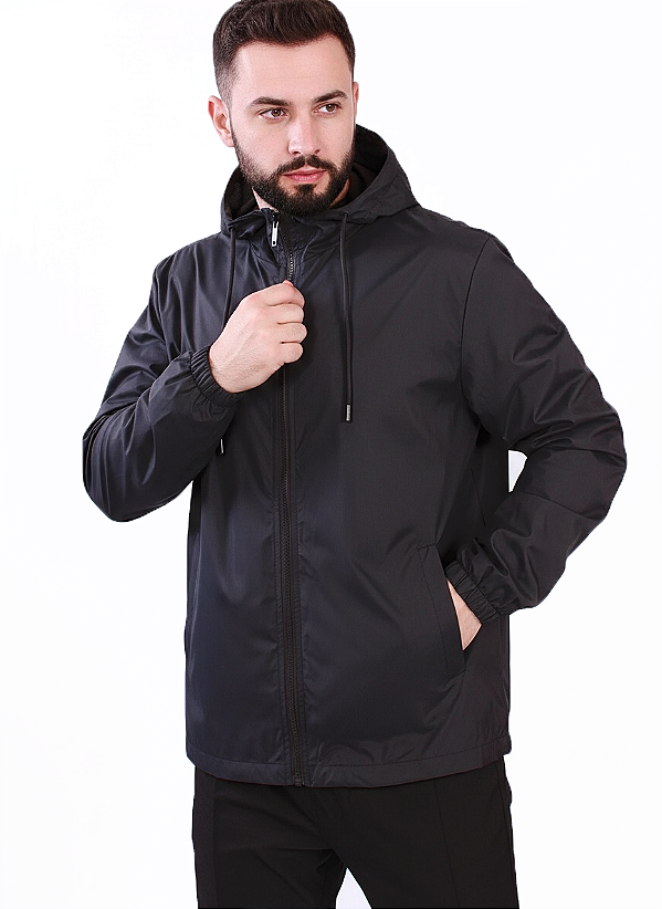 Jaqueta Masculina Corta Vento Impermeável Preta - Uniblu - UNB