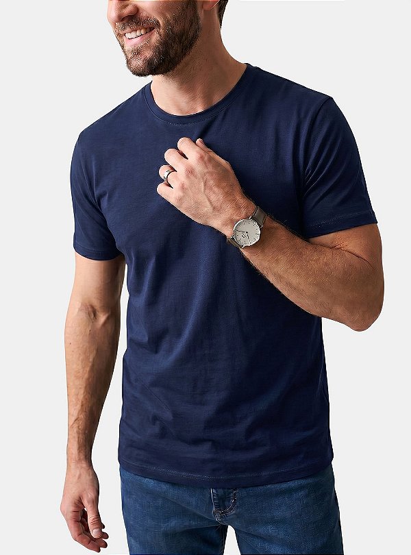 CAMISETA MALHA ALGODÃO TECH PIMA AZUL MARINHO Uniblu - UNB