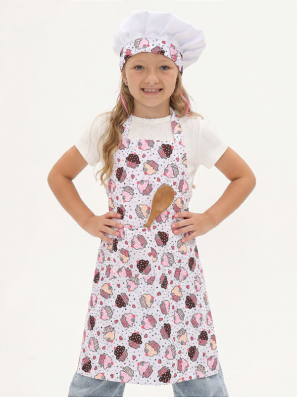 Avental Infantil Unikids Cupcakes - Uniblu - UNB