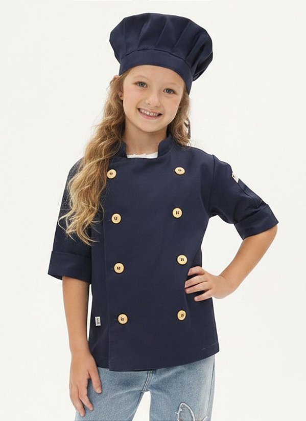 Camisa Chefe Infantil - Dolman Infantil - Lisboa Marinho Uniblu - UNB