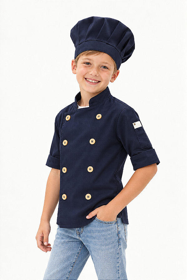 Camisa Chefe Infantil - Dolman Infantil - Lisboa Marinho Uniblu - UNB