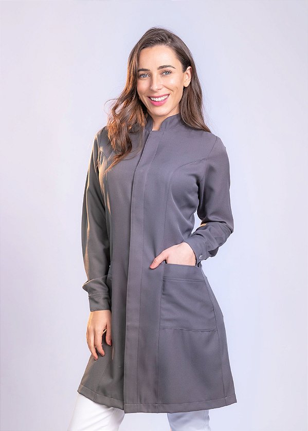 Jaleco Imperatriz Slim - Chumbo Esmeralda- Uniblu