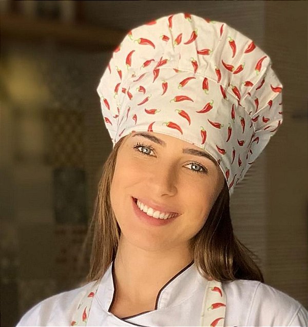 Touca Paris - Bege com Estampa Pimentas - Uniblu
