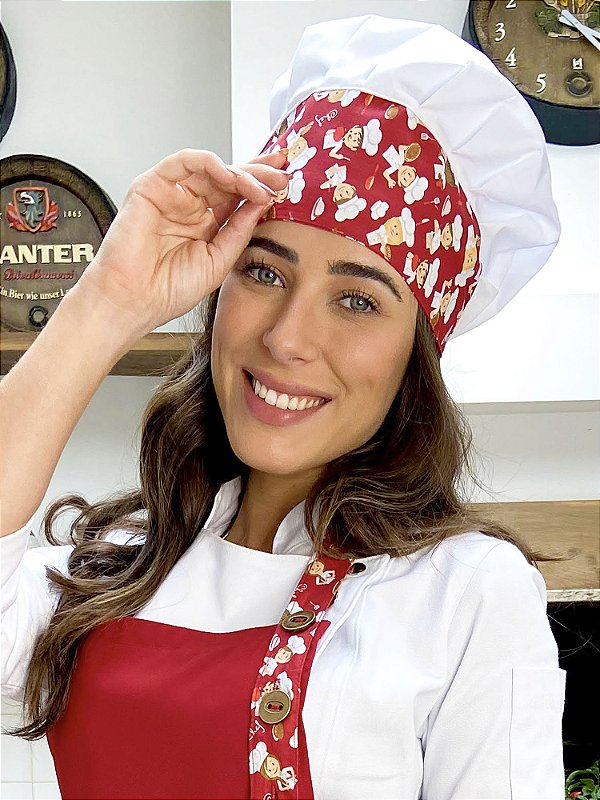 Touca Paris - Estampa Chefinho Vermelho - Uniblu