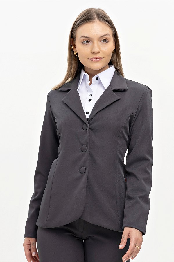 Blazer Social Feminino Executivo - Chumbo - Uniblu - UNB