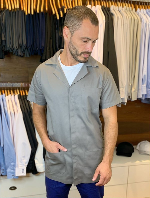 Jaleco Mecânico Industrial Cinza - Uniblu