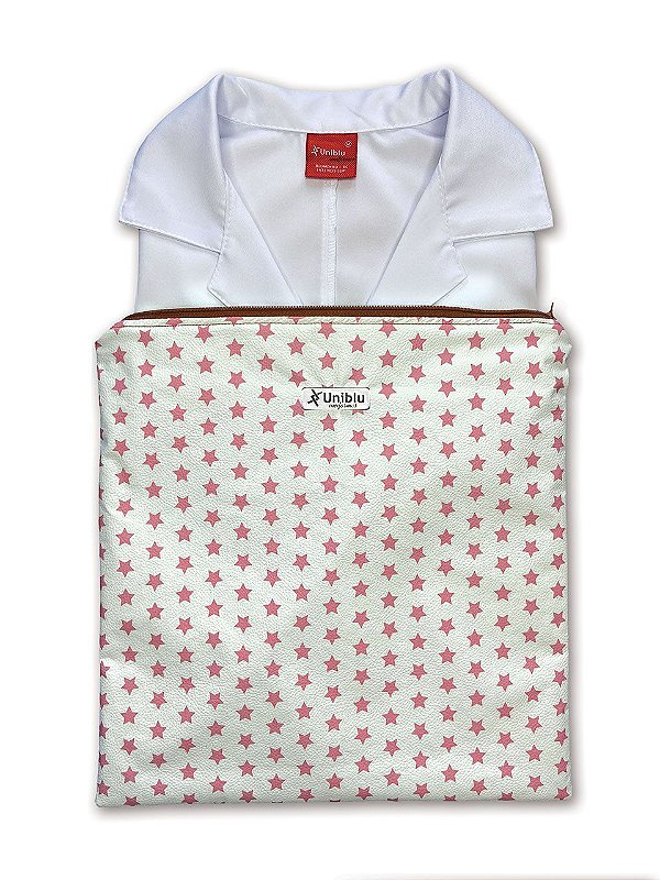 Porta Jalecos - Porta Dolmann - Estrelas Rosa - Uniblu