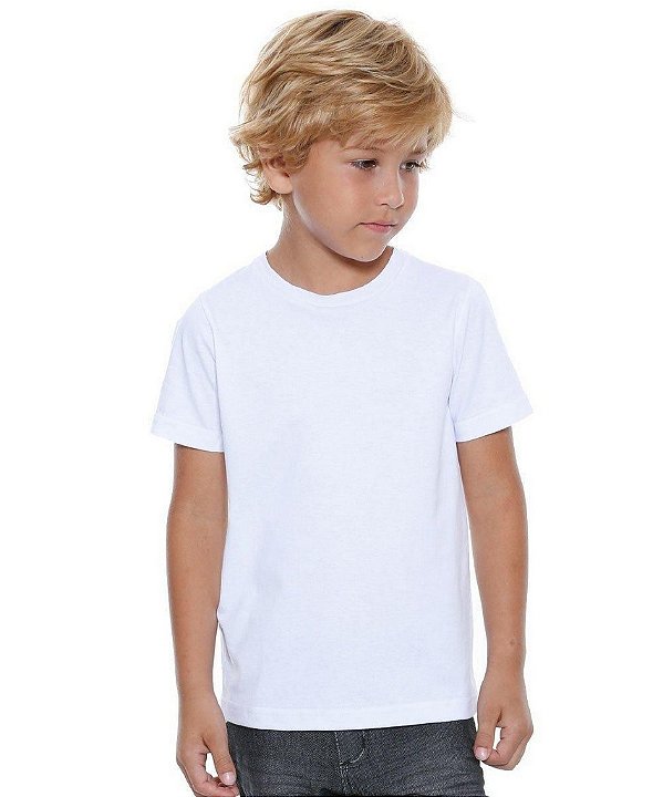 Camiseta Malha Infantil cor- Branca Unikids - Uniblu - Personalizado