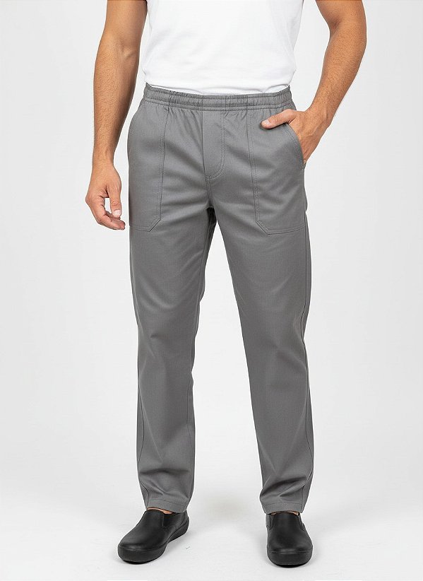 Calça Profissional Cintura Elástico cor- Cinza - Uniblu - UNB