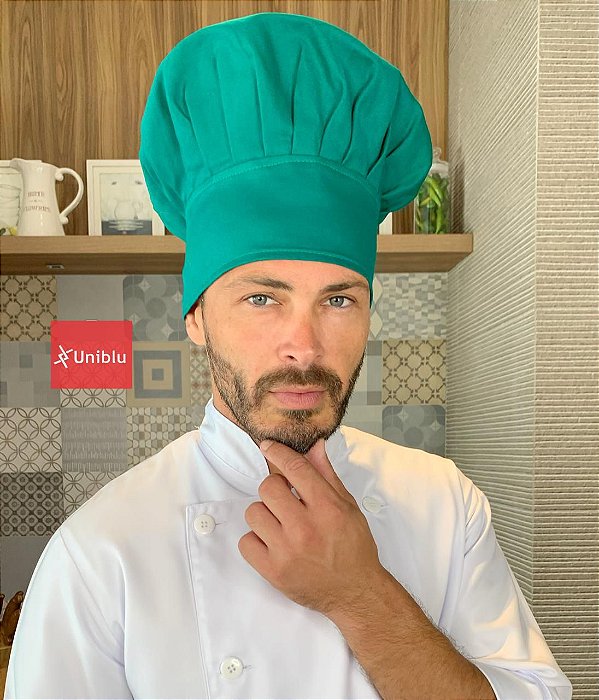 Touca Chefe ou Chapéu Chefe - Verde ( unisex ) uniblu