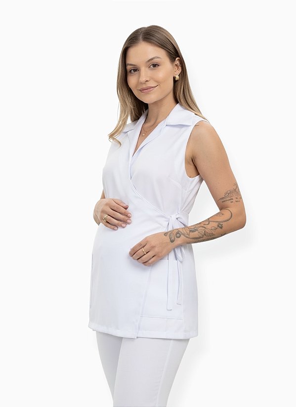 Jaleco Feminino Transpassado para Gravidas - Uniblu