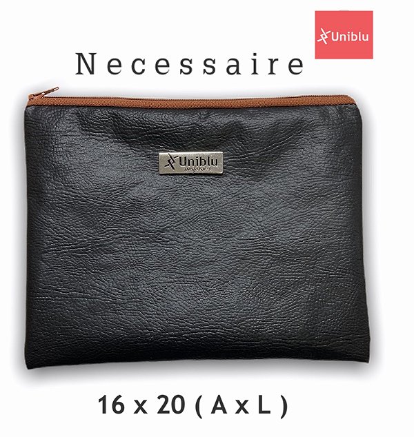 Necessaire -  Courino Preto- Uniblu