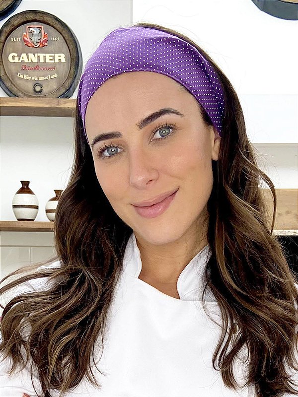 Faixa de Cabelo - Poá Roxo- Uniblu