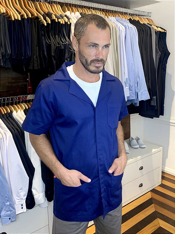 Jaleco Mecânico Industrial Azul Royal - Uniblu