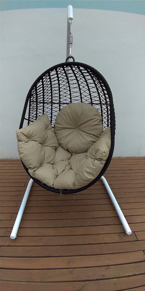 Balanço suspenso oval em corda náutica