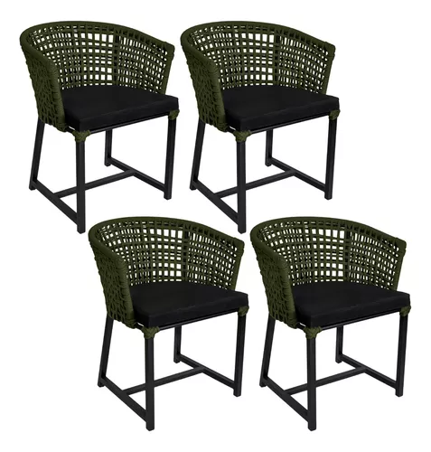 4 cadeiras minas em corda náutica