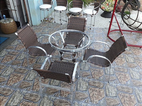 Conjunto de mesa lótus em fibra sintética de