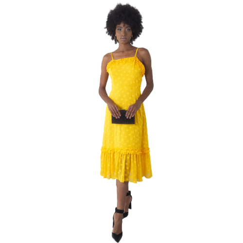 VESTIDO MIDI BABADINHO FLORES