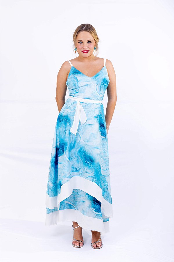 VESTIDO GODÊ DUPLO AGUAS CRISTALINAS
