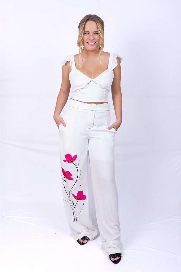 CALÇA PANTALONA ESTAMPA LOCALIZADA