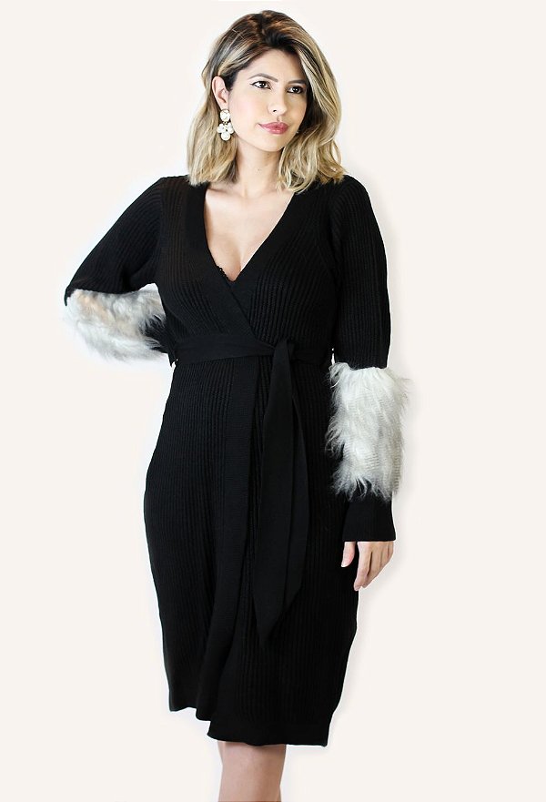 vestido midi com casaco
