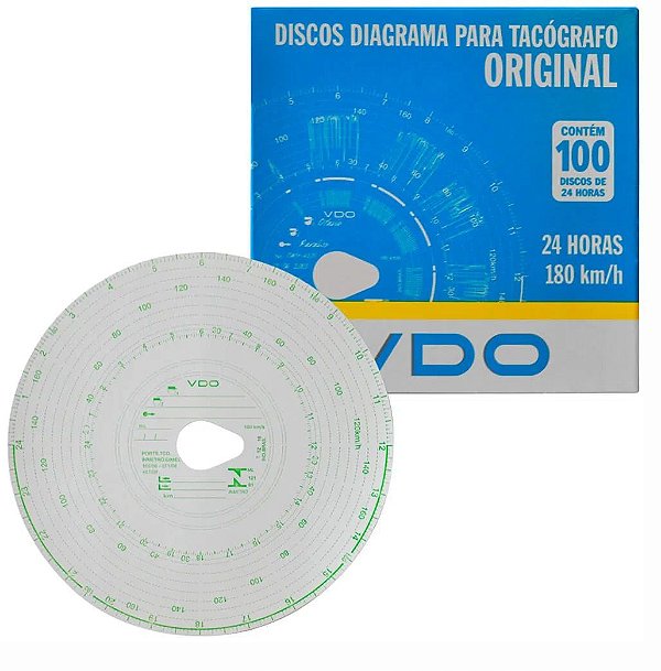Caixa Disco Para Tacógrafo Semanal Diário 24 Horas 180 Km VDO