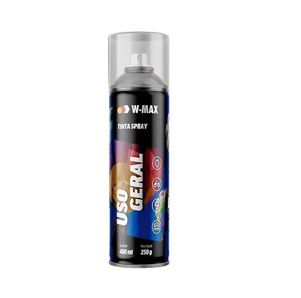 Tinta Spray Preto Brilhante Uso Geral 400ml 250g - Wurth