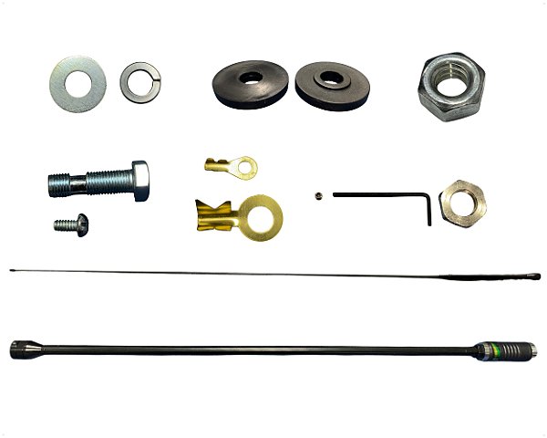 Kit Vareta Antena Com Extensor Mini Para Px Canarinho Viuva Argentina Preto