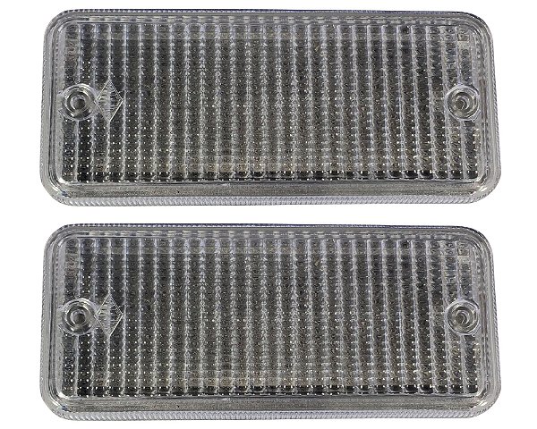 02 Lente Lanterna Dianteira Frontal Plástica Cristal Para Caminhão Vw